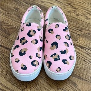 Lily Pulitzer Pink Leopard Canvas Slip-ons